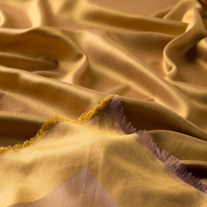 Gold Reversible Silk Scarf - Thumbnail