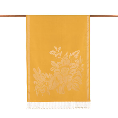 Gold Royal Garden Jacquard Silk Scarf