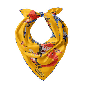 ipekevi - Gold Şahmeran Saten İpek Mendil (1)