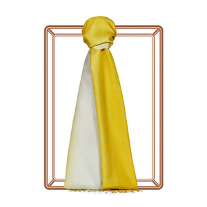 Gold Silver Gradient Silk Scarf - Thumbnail