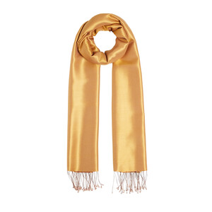 Gold Sugar Pink Reversible Silk Scarf - Thumbnail