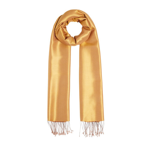 Gold Sugar Pink Reversible Silk Scarf