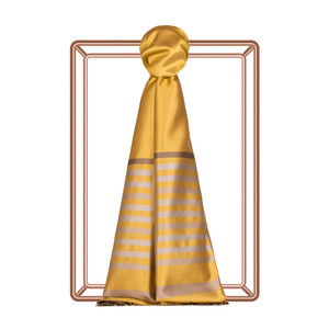 Gold Thin Meridian Striped Silk Scarf