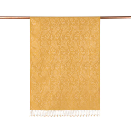 Gold Tulip Jacquard Silk Scarf