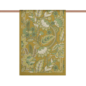 Gold Yellow Royal Ivy Pattern Tencel Scarf - Thumbnail