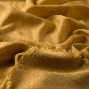 Gold Zebra Print Wool Silk Scarf - Thumbnail