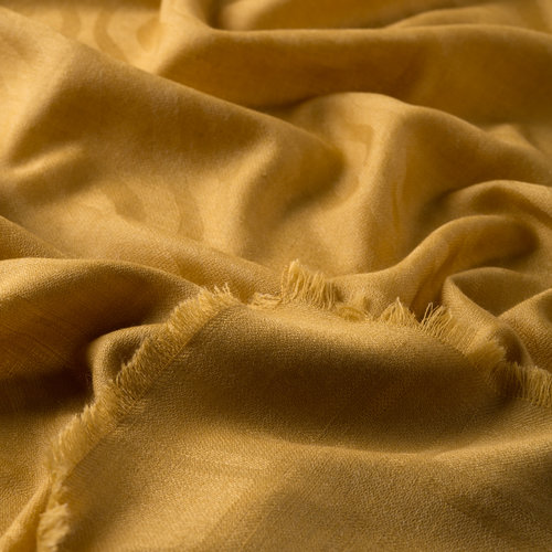 Gold Zebra Print Wool Silk Scarf