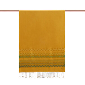 ipekevi - Gold Zigzag Silk Scarf (1)