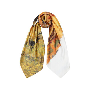 ipekevi - Golden Autumn Satin Silk Scarf (1)