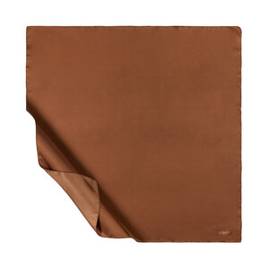 Golden Brown Plain Silk Twill Scarf - Thumbnail