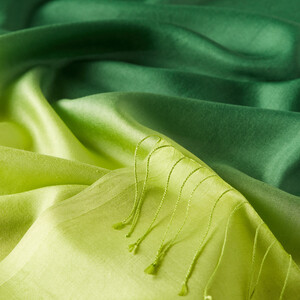 Grass Green Gradient Silk Scarf - Thumbnail