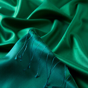 Grass Green Reversible Silk Scarf - Thumbnail
