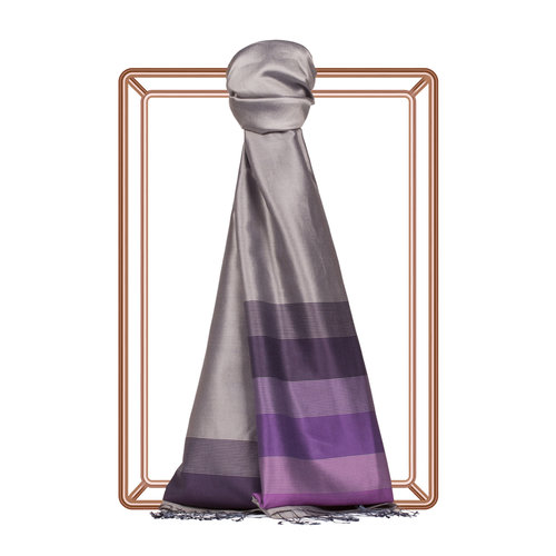 Gray Elitist Striped Silk Scarf