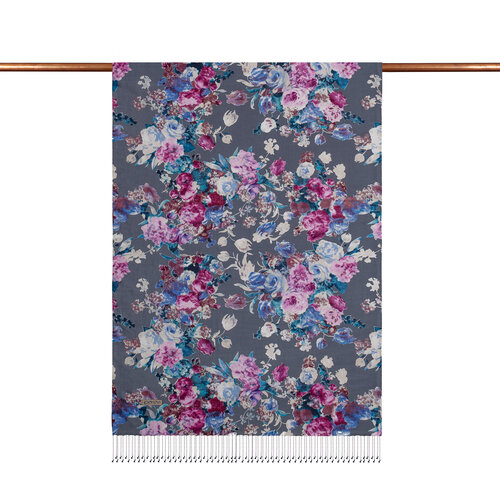 Gray Garden Spirit Print Silk Scarf
