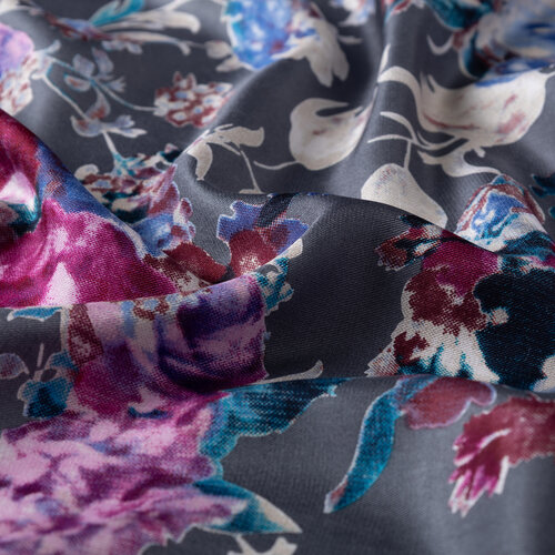 Gray Garden Spirit Print Silk Scarf