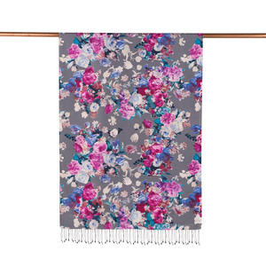 ipekevi - Gray Garden Spirit Print Silk Scarf (1)