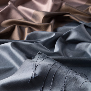 Gray Kushak Striped Silk Scarf - Thumbnail