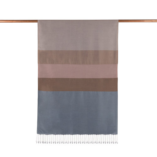 Gray Kushak Striped Silk Scarf