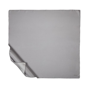 Gray Plain Silk Twill Scarf - Thumbnail