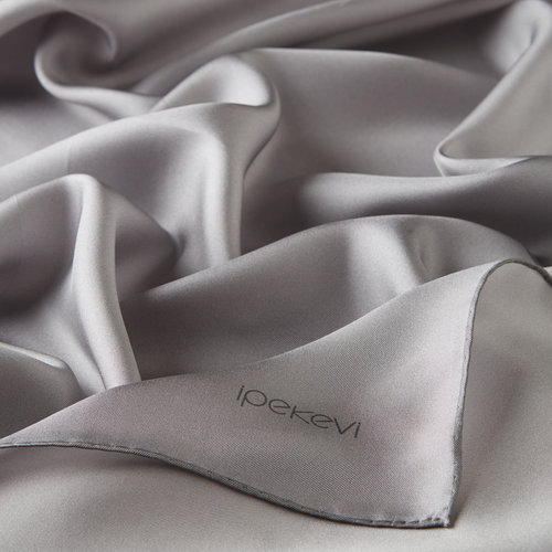 Gray Plain Silk Twill Scarf