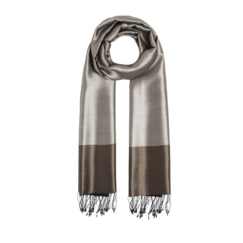 Gray Reversible Silk Scarf