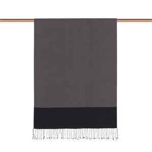 Gray Reversible Silk Scarf - Thumbnail