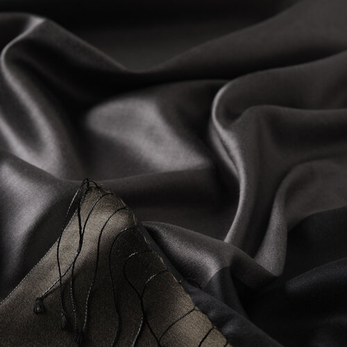 Gray Reversible Silk Scarf