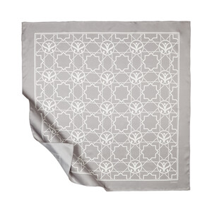 Gray Seljuk Monogram Silk Twill Scarf - Thumbnail