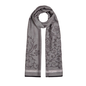 ipekevi - Gray Vine Garden Print Scarf (1)