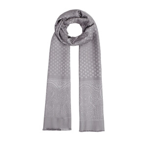 Gray Wool Silk Scarf - Thumbnail