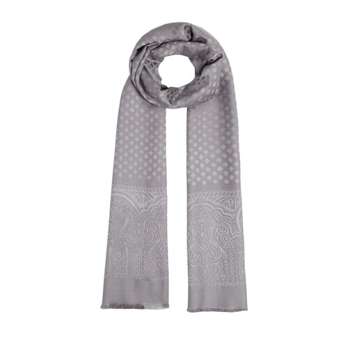 Gray Wool Silk Scarf