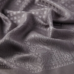 Gray Wool Silk Scarf - Thumbnail