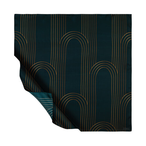 Green Aqueduct Print Silk Twill Scarf