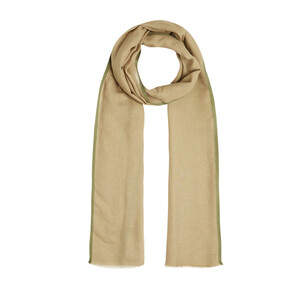Green Bordered Modal Silk Scarf - Thumbnail