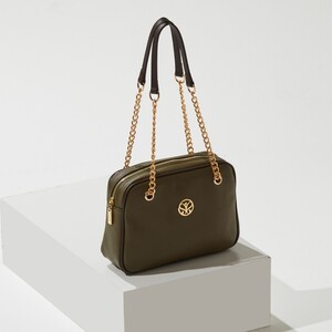 Green Chain Detailed Shoulder Bag - Thumbnail