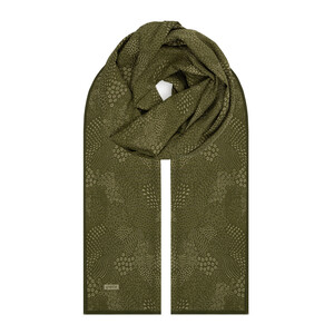 Green Ethnic Harmony Print Cotton Scarf - Thumbnail
