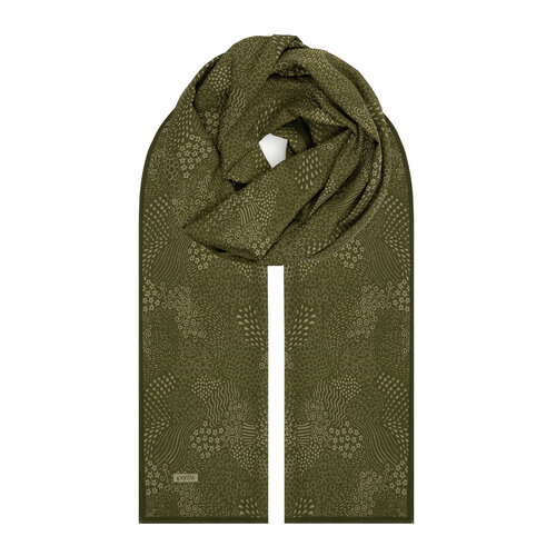 Green Ethnic Harmony Print Cotton Scarf