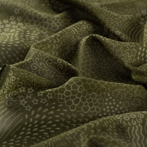 Green Ethnic Harmony Print Cotton Scarf - Thumbnail