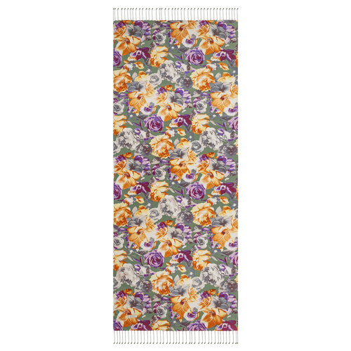 Green Floral Chaos Print Silk Scarf