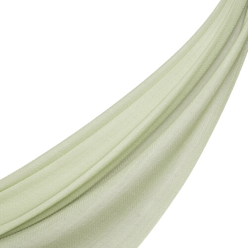 Green Herringbone Patterned Wool Silk Shawl