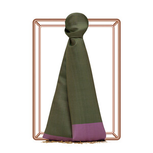 Green Lilac Reversible Silk Scarf - Thumbnail