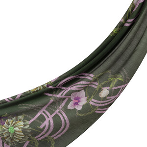 ipekevi - Green Mystic Garden Print Tencel Scarf