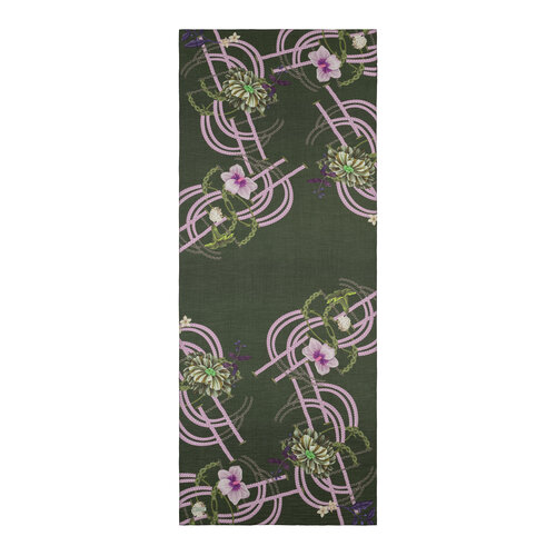 Green Mystic Garden Print Tencel Scarf