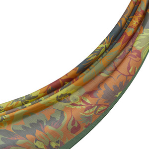 Green Nihavent Print Tencel Scarf - Thumbnail