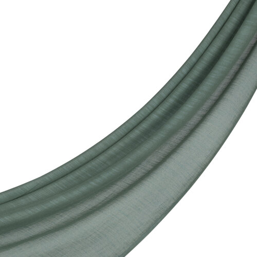Green Plain Cotton Silk Scarf