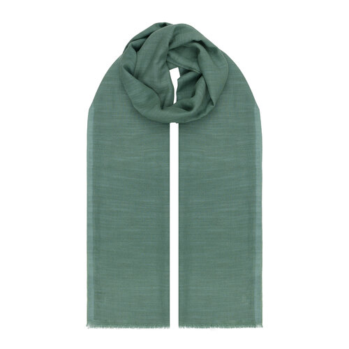 Green Plain Cotton Silk Scarf