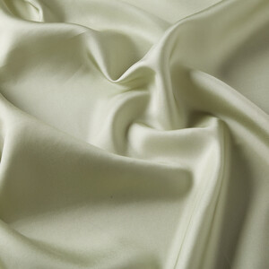 Green Plain Silk Twill Scarf - Thumbnail