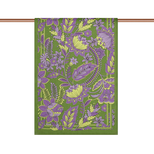 Green Purple Royal Ivy Pattern Tencel Scarf