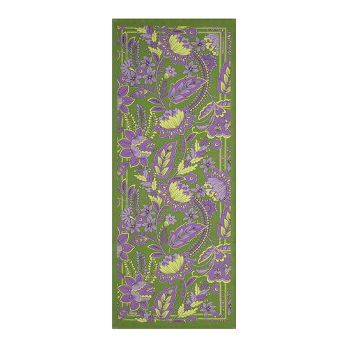 Green Purple Royal Ivy Pattern Tencel Scarf