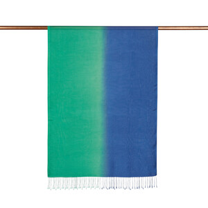 Green Sax Blue Gradient Silk Scarf - Thumbnail